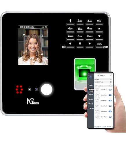 Amazon.co.jp: NGTeco 顔認証 多機能タイムレコーダー 指紋